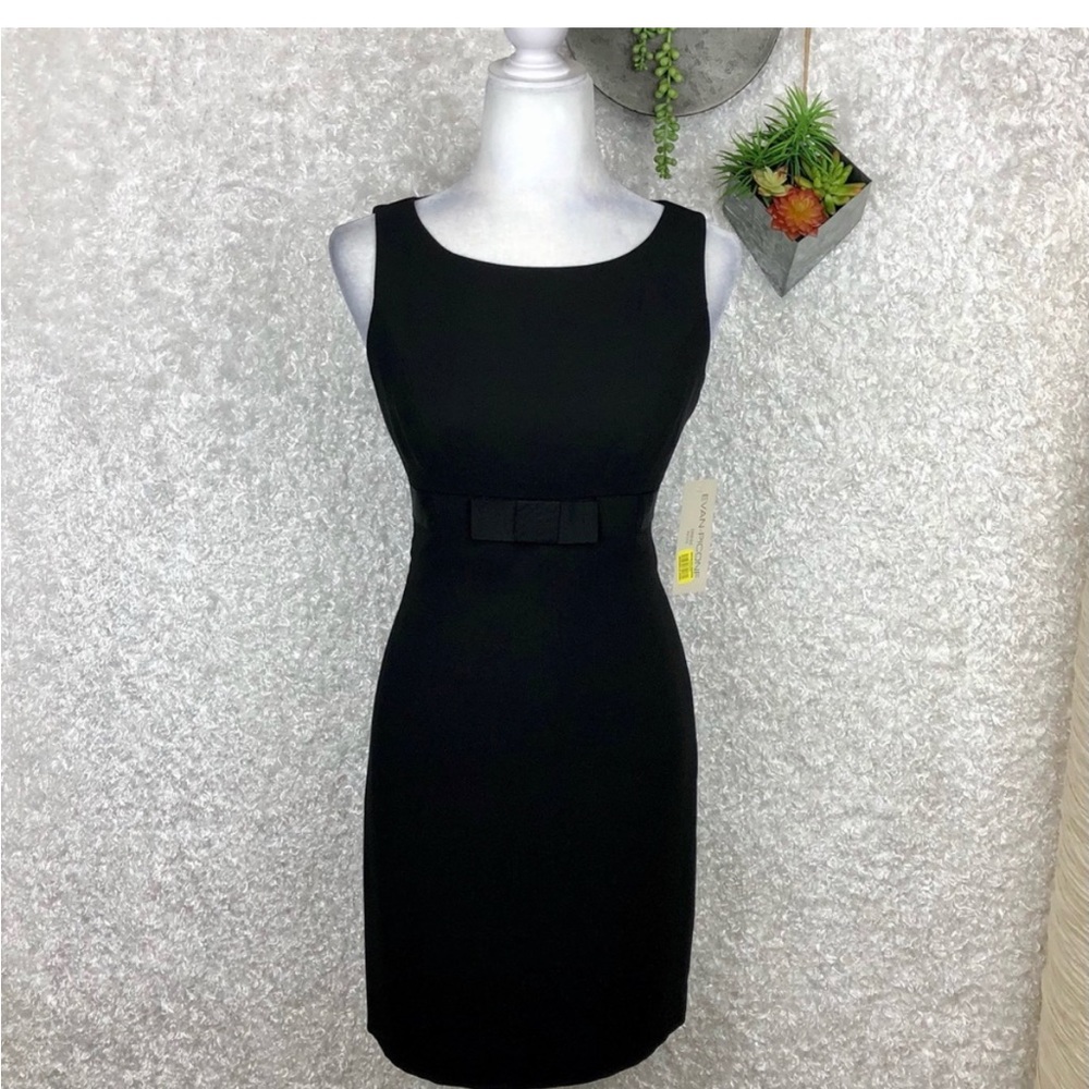 NWT Evan Picone Bow Front Sheath Dress LBD